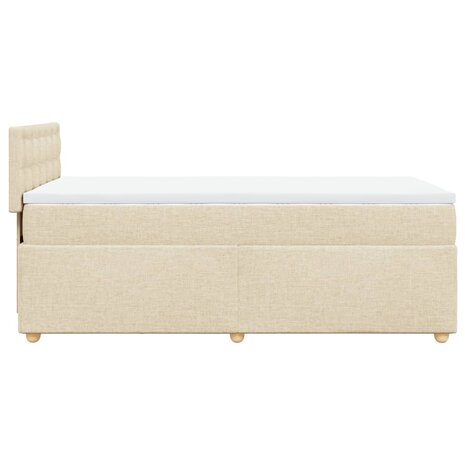 Boxspring met matras stof crèmekleurig 80x200 cm 5