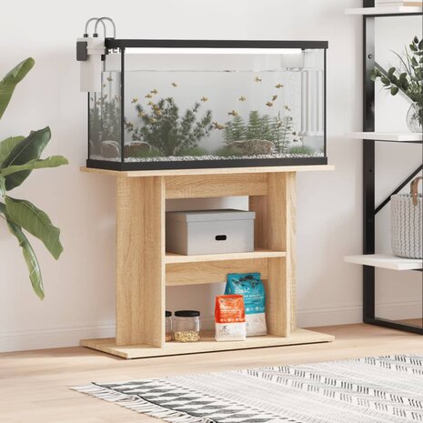 Aquariumstandaard 80x35x60 cm bewerkt hout sonoma eikenkleurig 1