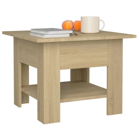 Salontafel 55x55x42 cm bewerkt hout sonoma eikenkleurig 5