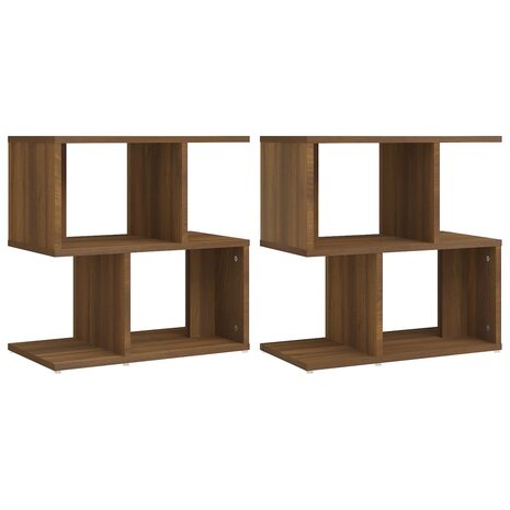 Nachtkastjes 2 st 50x30x51,5 cm bewerkt hout bruin eikenkleur 2