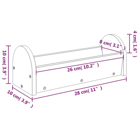 Hooiruif voor konijnen 28x10x10 cm massief vurenhout 7