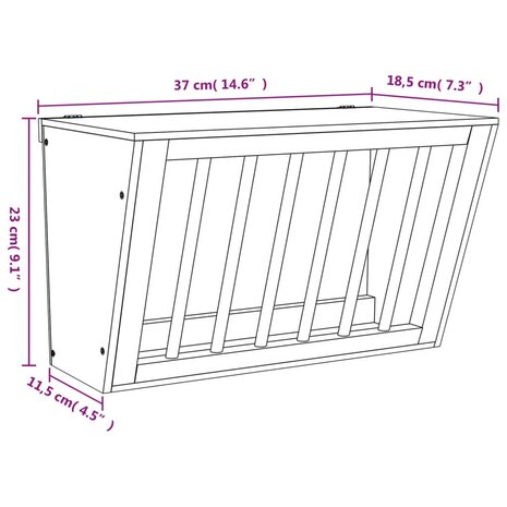 Hooiruif voor konijnen 37x18,5x23 cm massief vurenhout 9