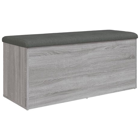 Opbergbankje 102x42x45 cm bewerkt hout grijs sonoma eikenkleur 2