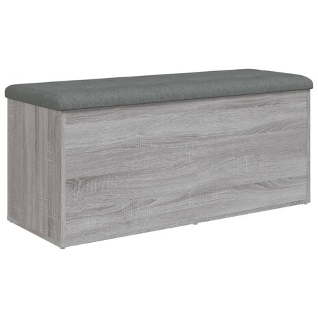 Opbergbankje 102x42x45 cm bewerkt hout grijs sonoma eikenkleur 7