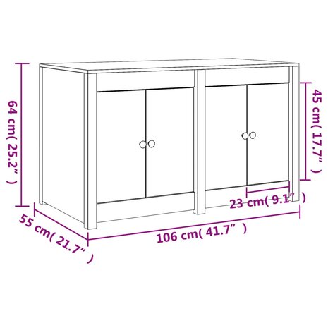 Keukenkast voor buiten 106x55x64 cm massief douglashout 10