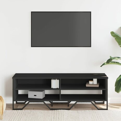 Tv-meubel 122x34x41 cm bewerkt hout zwart 3