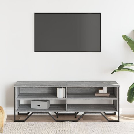 Tv-meubel 122x34x41 cm bewerkt hout grijs sonoma eikenkleurig 3