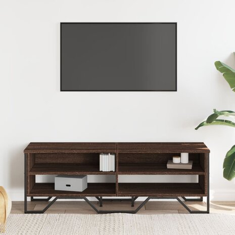 Tv-meubel 122x34x41 cm bewerkt hout bruin eikenkleurig 3