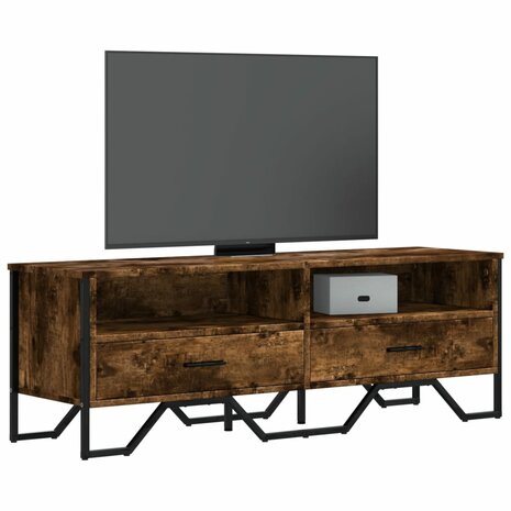 Tv-meubel 122x34x41 cm bewerkt hout gerookt eikenkleurig 1