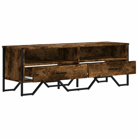 Tv-meubel 122x34x41 cm bewerkt hout gerookt eikenkleurig 7