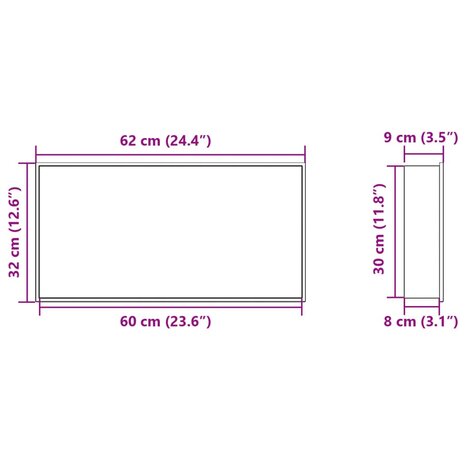 Douchenis 62x32x9 cm roestvrijstaal geborsteld goudkleurig 8