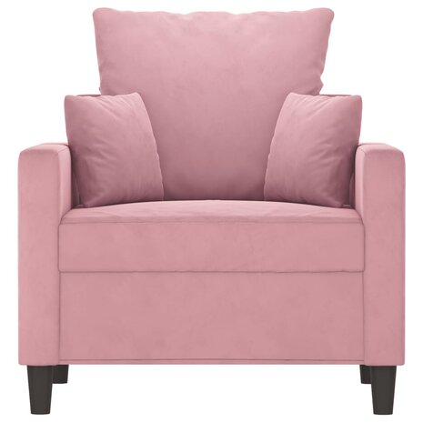 Fauteuil 60 cm fluweel roze 3