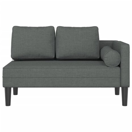 Chaise longue met kussens stof donkergrijs 3