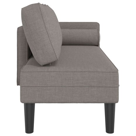 Chaise longue met kussens stof taupe 4