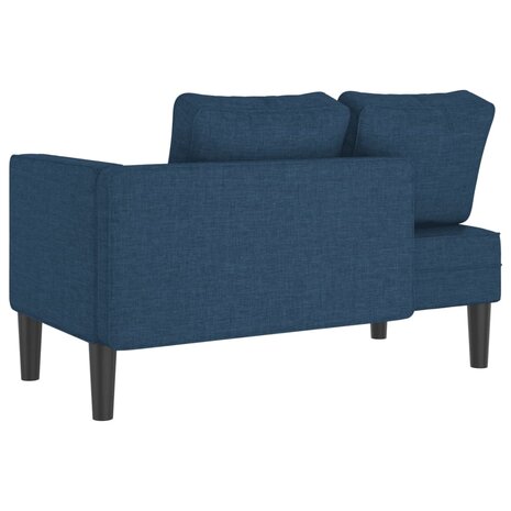 Chaise longue met kussens stof blauw 5