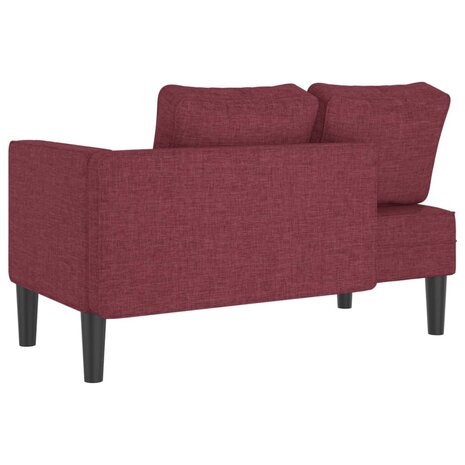 Chaise longue met kussens stof wijnrood 5