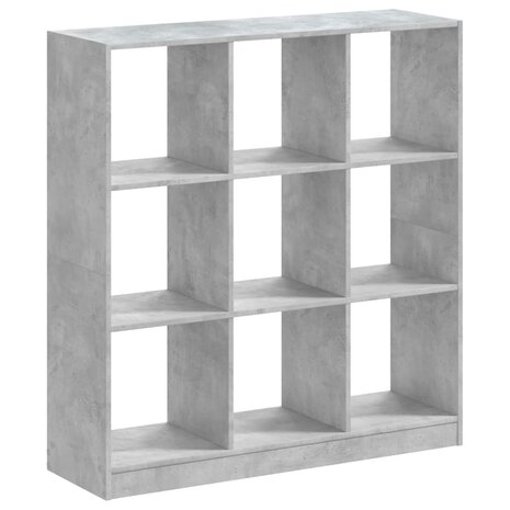 Boekenkast 102x32x108 cm bewerkt hout betongrijs 6