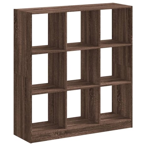 Boekenkast 102x32x108 cm bewerkt hout bruin eikenkleurig 2