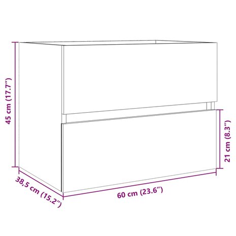 Wastafelkast 60x38,5x45 cm spaanplaat sonoma eikenkleurig 11