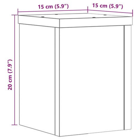 Plantenstandaards 2 st 15x15x20 cm bewerkt hout wit 10