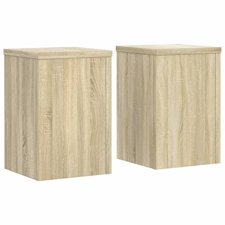 Plantenstandaards 2 st 20x20x30 cm bewerkt hout sonoma eiken 2