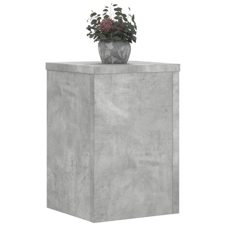 Plantenstandaards 2 st 20x20x30 cm bewerkt hout betongrijs 3