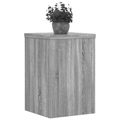 Plantenstandaards 2 st 20x20x30 cm bewerkt hout grijs sonoma 3