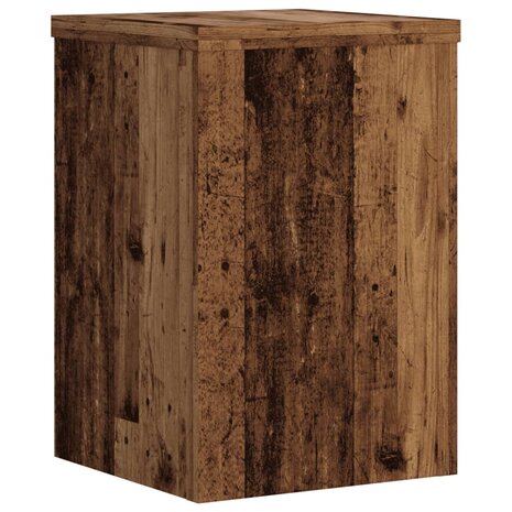 Plantenstandaards 2 st 20x20x30 cm bewerkt hout oud houtkleurig 4