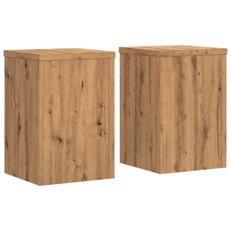 Plantenstandaards 2 st 20x20x30 cm hout artisanaal eiken 2