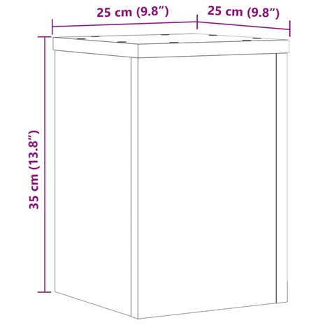 Plantenstandaards 2 st 25x25x35 cm bewerkt hout zwart 10