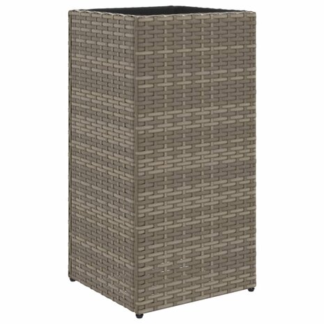 Plantenbak 30x30x60 cm poly rattan grijs 2