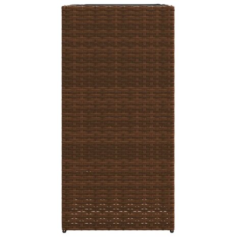 Plantenbak 40x40x80 cm poly rattan bruin 5