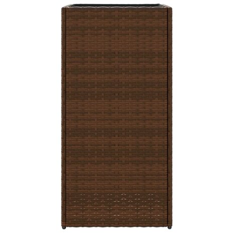 Plantenbak 40x40x80 cm poly rattan bruin 6