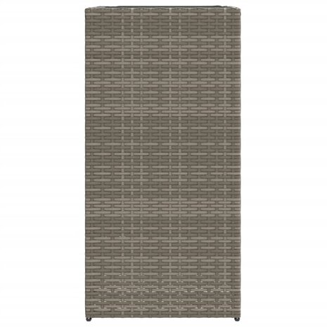 Plantenbak 40x40x80 cm poly rattan grijs 5