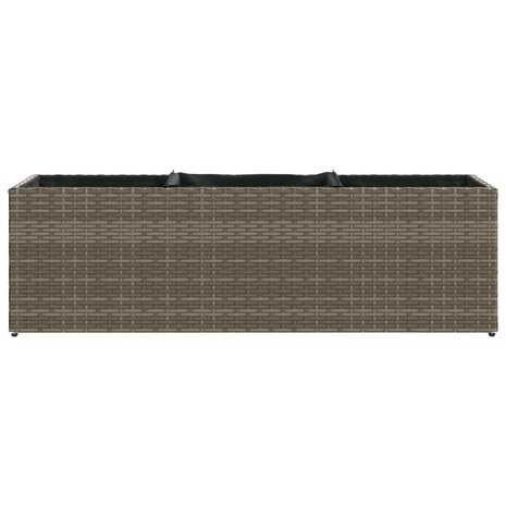 Plantenbak met 3 potten 105x30x32 cm poly rattan grijs 5