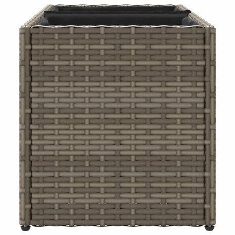 Plantenbak met 2 potten 72x30x32 cm poly rattan grijs 6