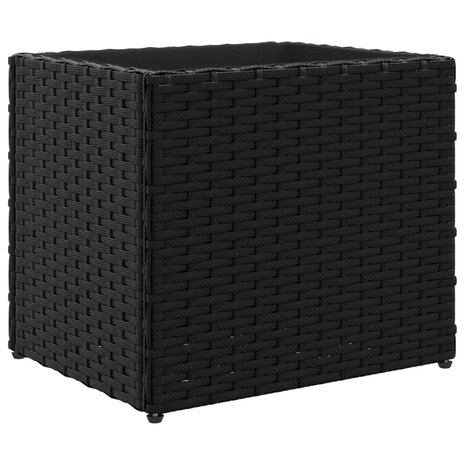 Plantenbak 36x30x32 cm poly rattan zwart 2