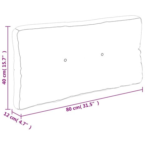 Palletkussen 80x40x12 cm stof crèmekleurig 10