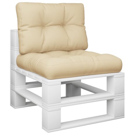 Palletkussens 2 st stof beige 3