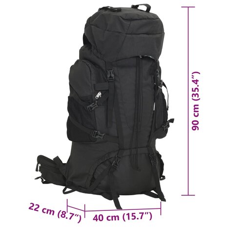 Wandelrugzak 100 L oxford stof zwart 8