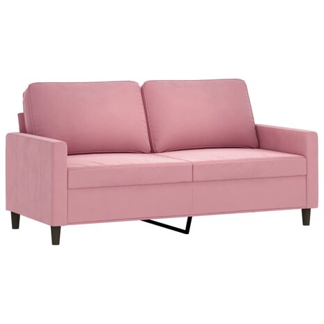 2-delige Loungeset met kussens fluweel roze 4