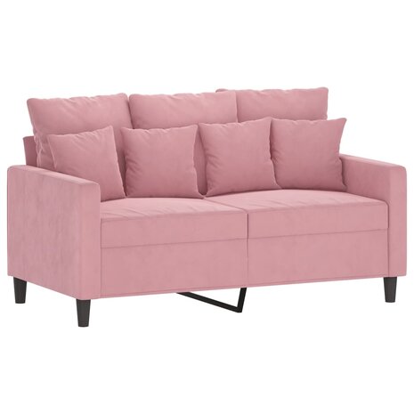 2-delige Loungeset met kussens fluweel roze 3