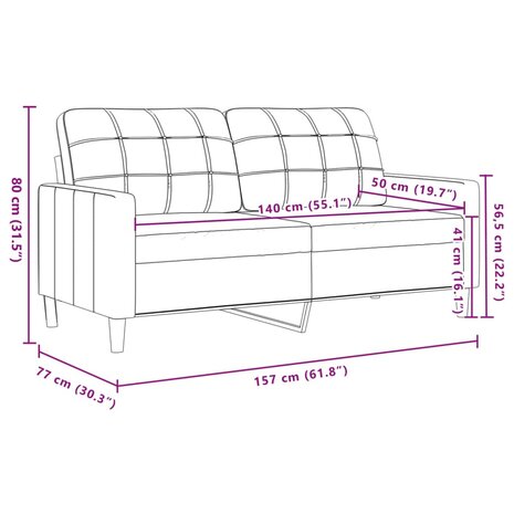 Tweezitsbank 140 cm fluweel wijnrood 8