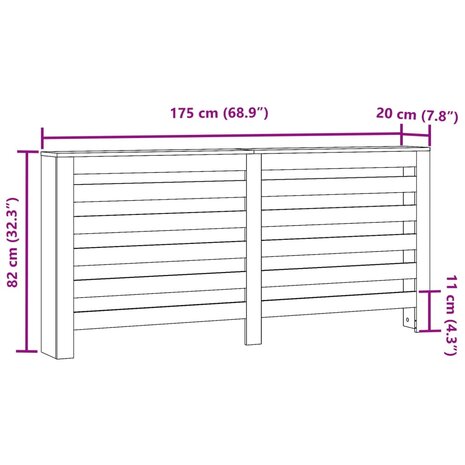 Radiatorombouw 175x20x82 cm bewerkt hout sonoma eikenkleurig 8