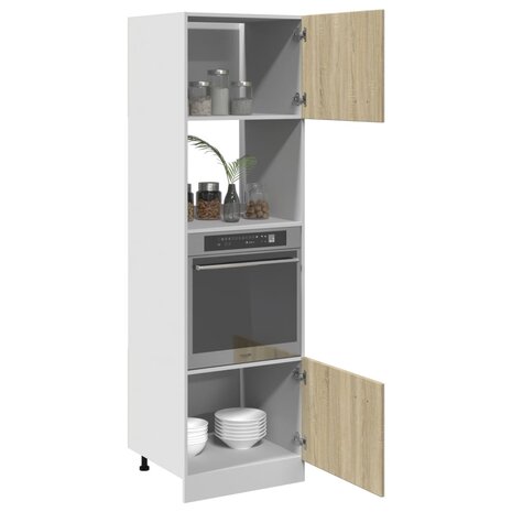 Magnetronkast 60x57x207 cm spaanplaat sonoma eikenkleurig 4