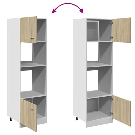 Magnetronkast 60x57x207 cm spaanplaat sonoma eikenkleurig 8