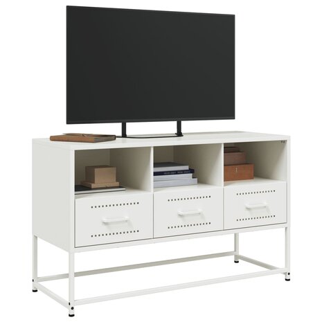 Tv-meubel 100,5x39x60,5 cm staal wit 4