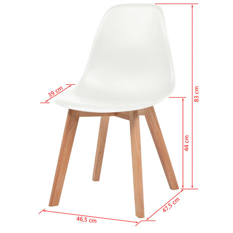  Eetkamerstoelen 4 st kunststof wit 6