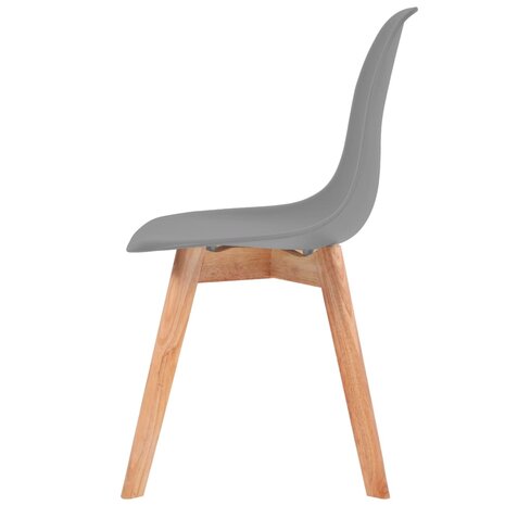  Eetkamerstoelen 2 st kunststof grijs 4