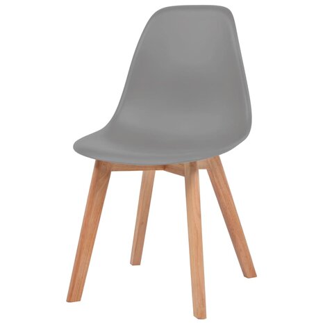 Eetkamerstoelen 4 st kunststof grijs 3